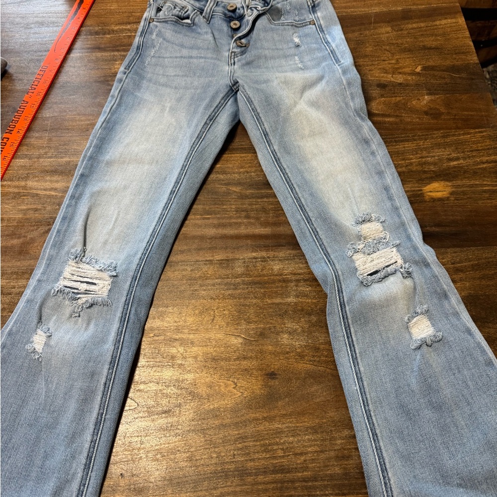 KanCan Light Blue Distressed Flare Jeans